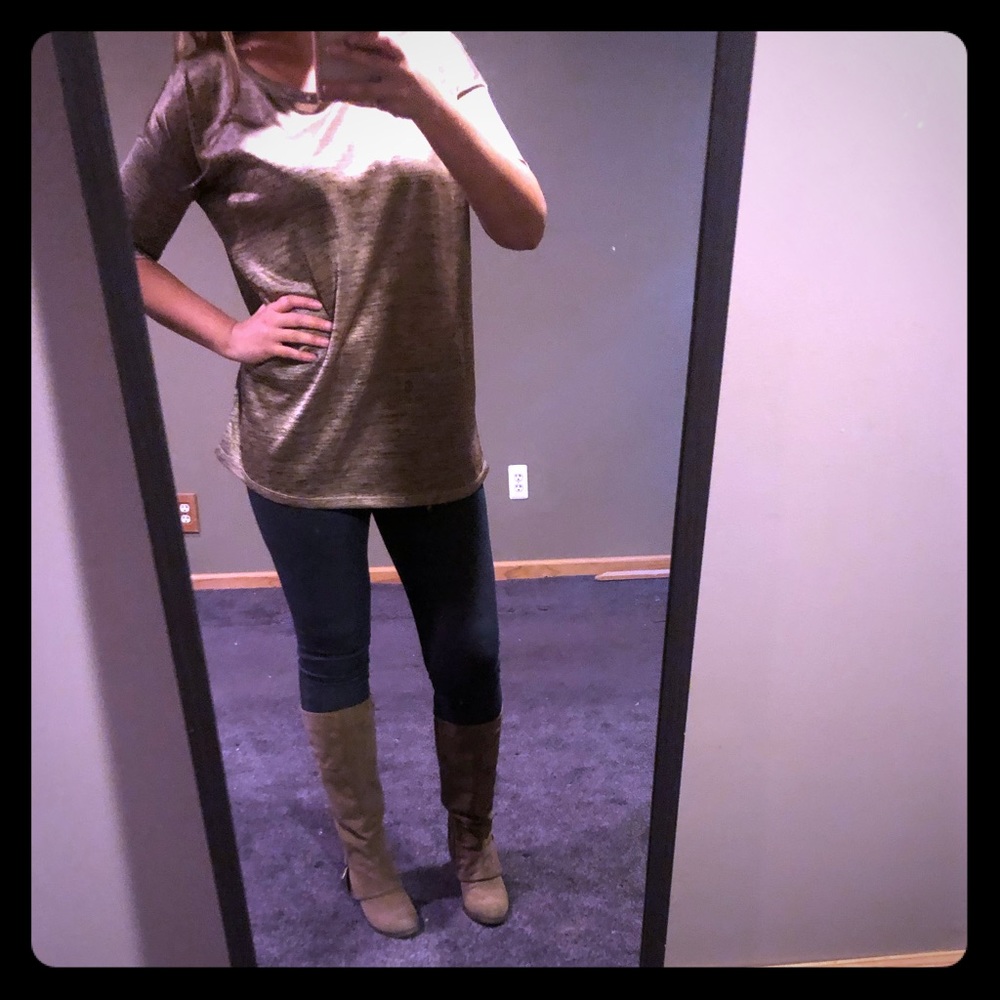 H&M metallic bronze space dye oversized tunic M